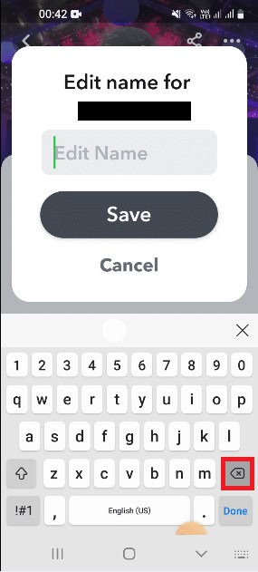 Clear the name in the text field. How to Send Invisible Text on Snapchat