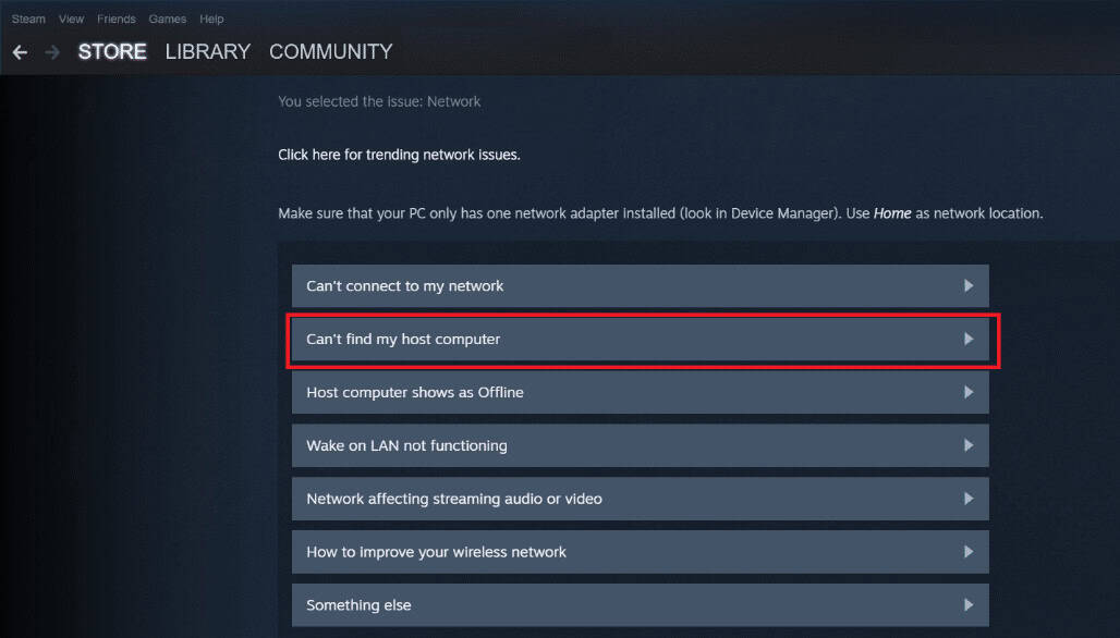 click on Can’t find my host computer.