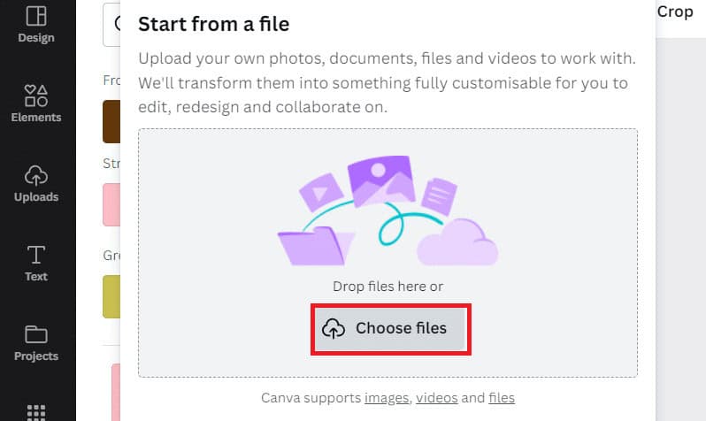 Click on Choose files