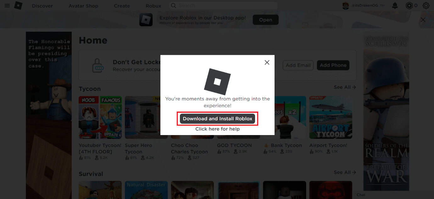 Click on Download and Install Roblox. Fix Roblox Error Code 772