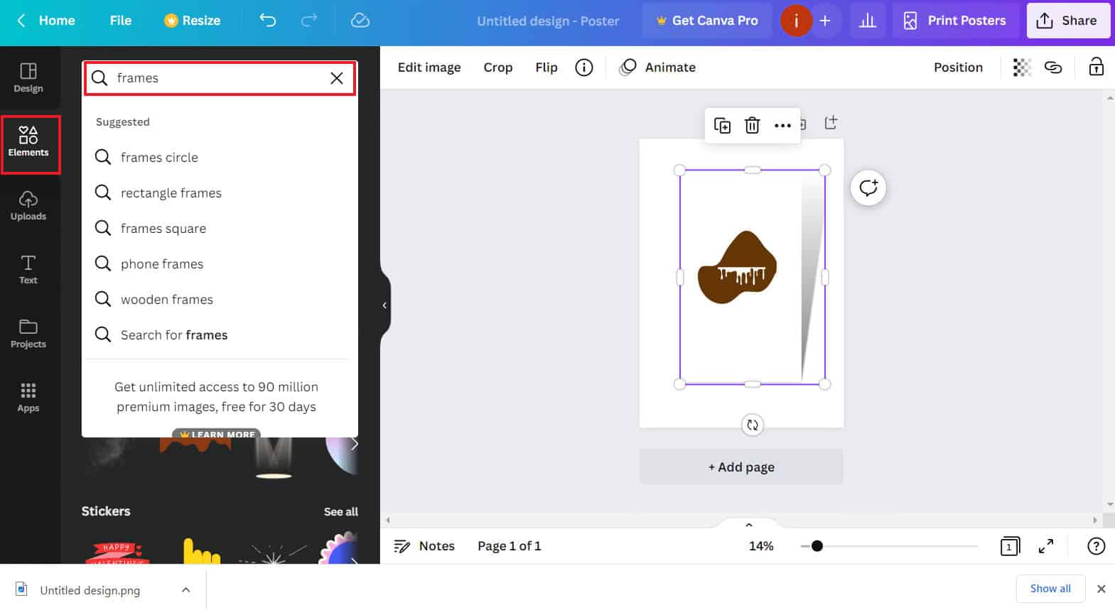 Click on Elements and search frames