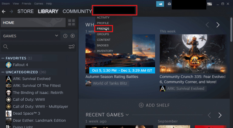 Click on FRIENDS | How to Unblock Someone on Steam