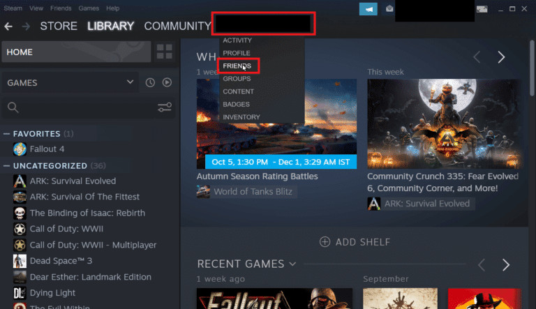 Click on FRIENDS | How to Unblock Someone on Steam