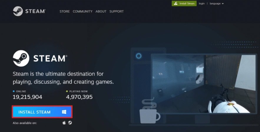 Click on Install Steam | steam error code 50