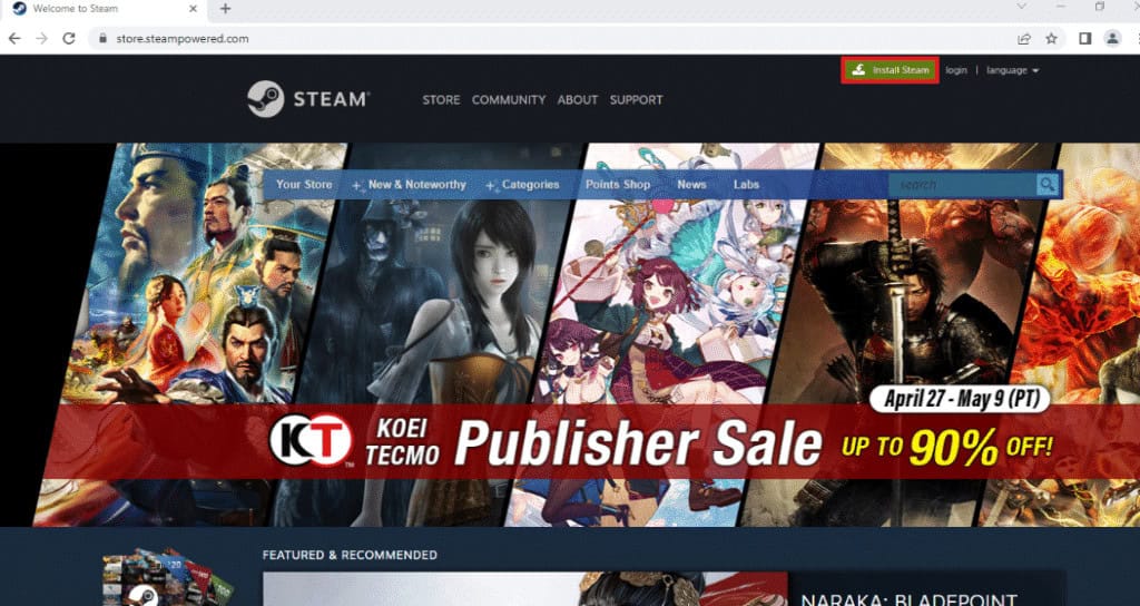 Click on Install Steam