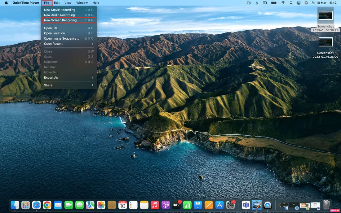 click on new screen recording option