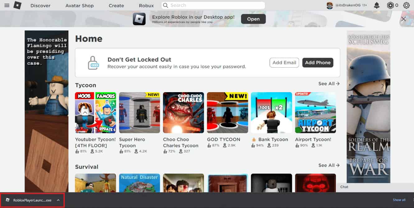 Click on the Download file