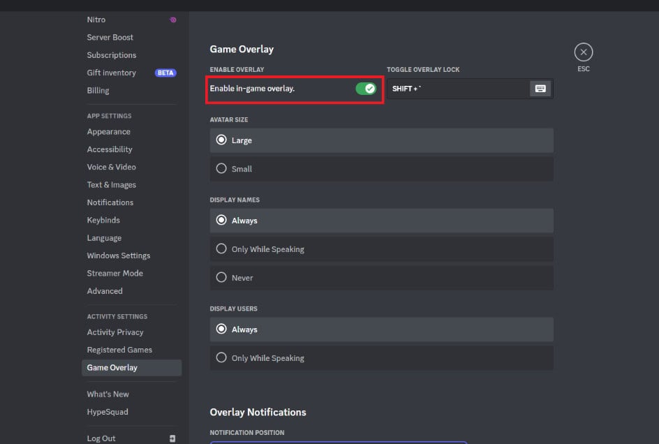 Click on the toggle next to the Enable in-game overlay option to disable it. how to uncap FPS in Apex Legends