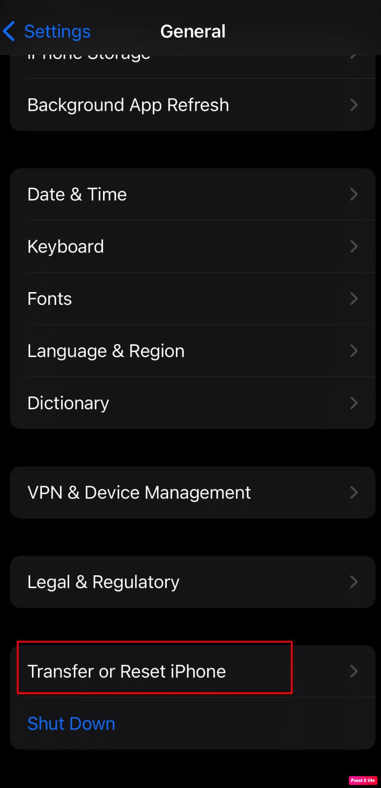 click on transfer or reset iphone | SSL error iPhone