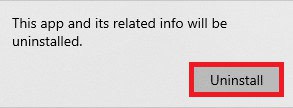 Click Uninstall again to confirm the action