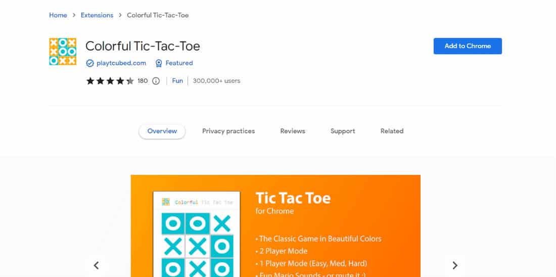 Colorful Tic Tac Toe. 25 Best Chrome Extensions Games