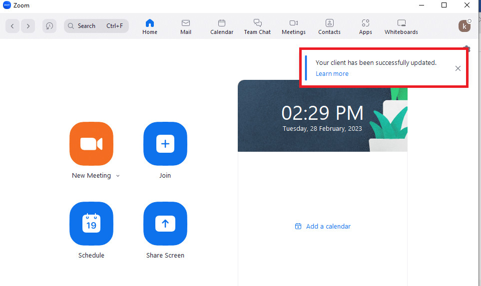 your client has been successfully updated. Fix Zoom Error Code 300