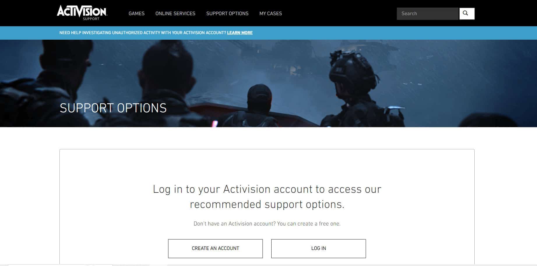 Contact Activision Support