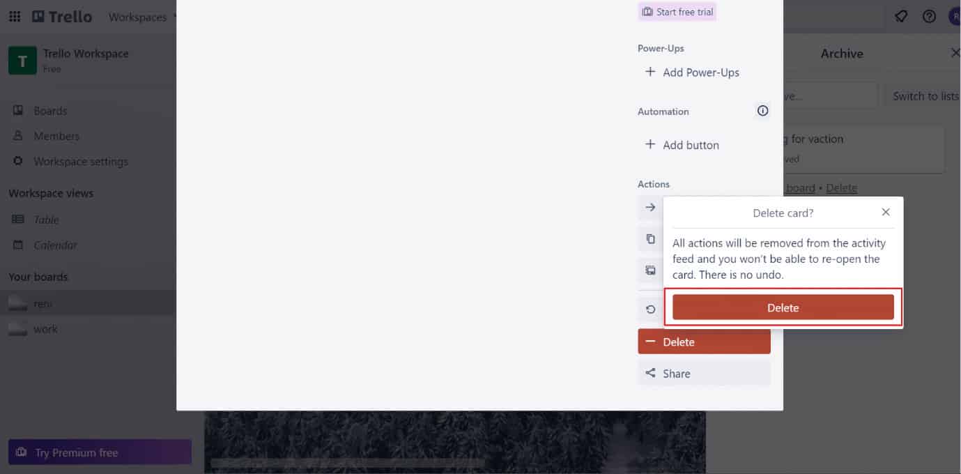 delete | How to See Archived Cards in Trello