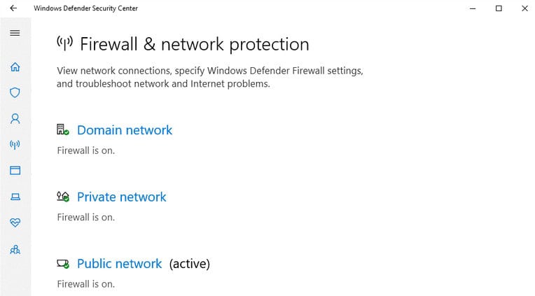 Disable Firewall