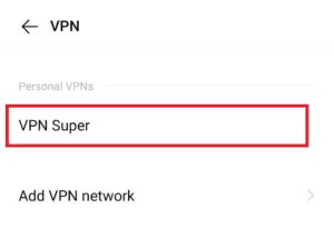 Disable VPN service