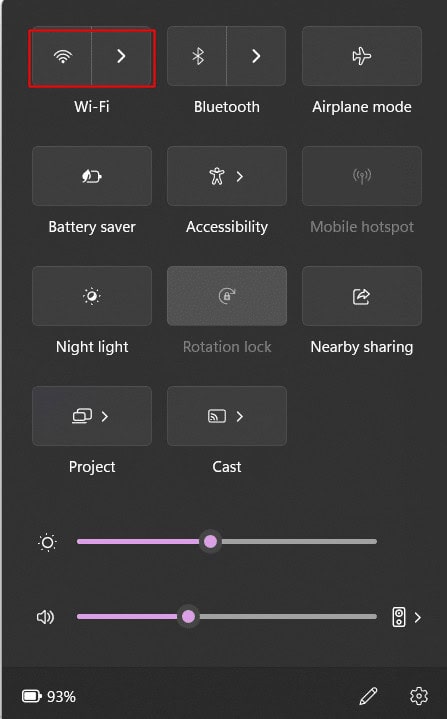 Disable Wi-Fi from Windows control centre