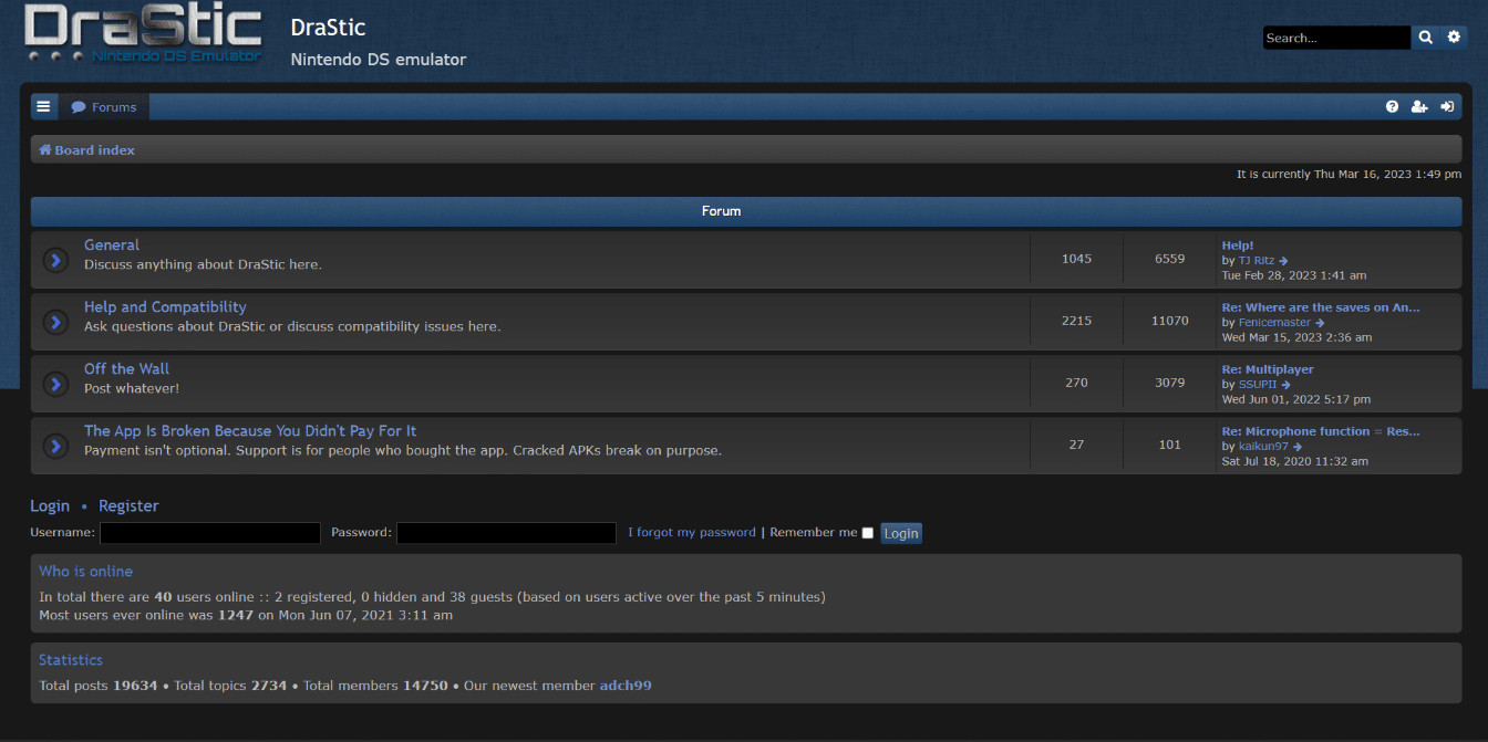 DraStic DS download page