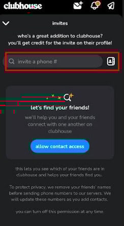 Enter their phone number or Search using your contacts 