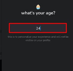 Enter your age 