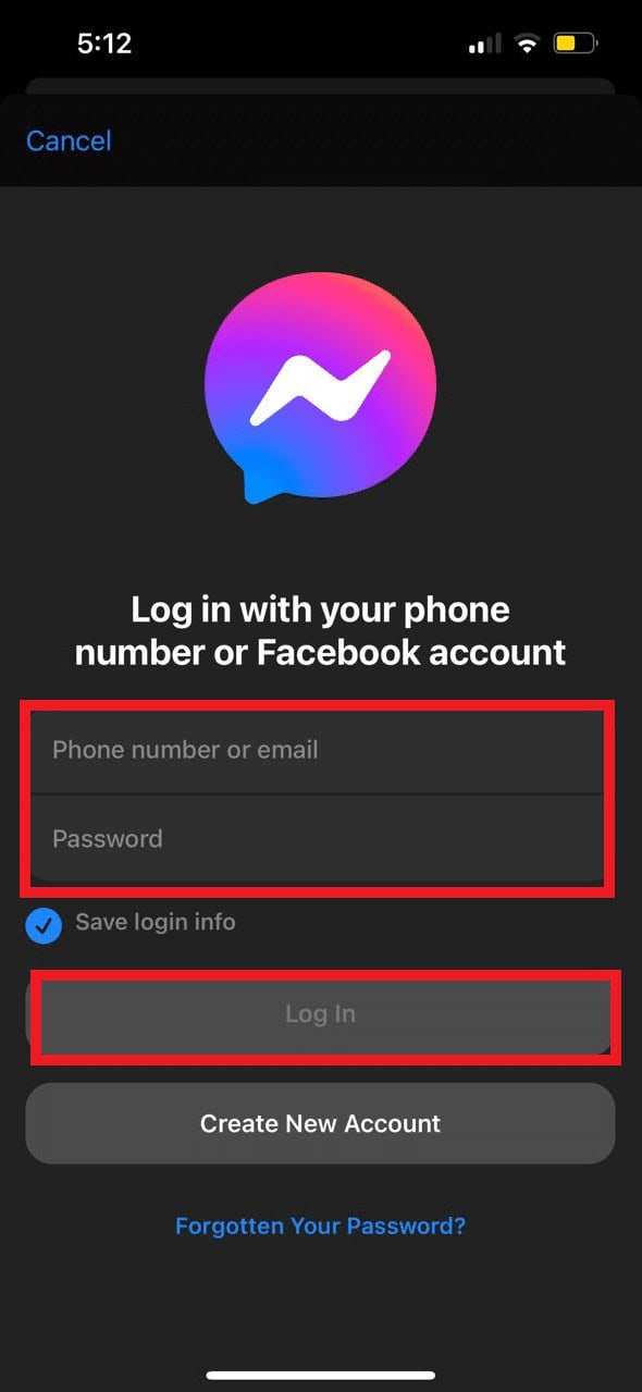 Enter your log in credentials and click on Log in.