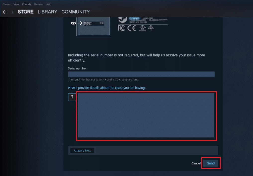 provide issue details and click on send. 8 Fixes for Steam Link Setup No Host Computers Found