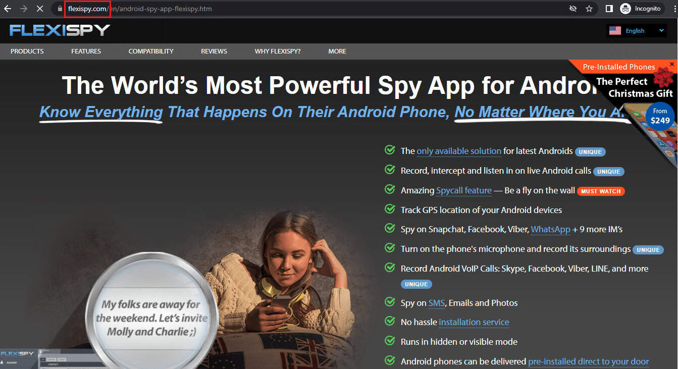 FLEXISPY official webpage 