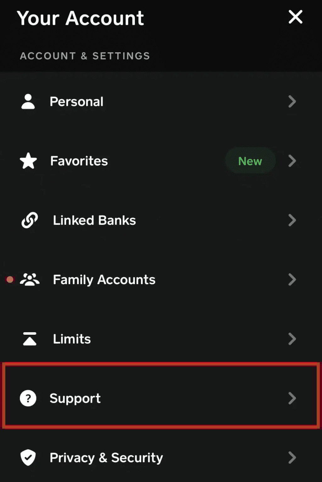 Go to Support from the menu.