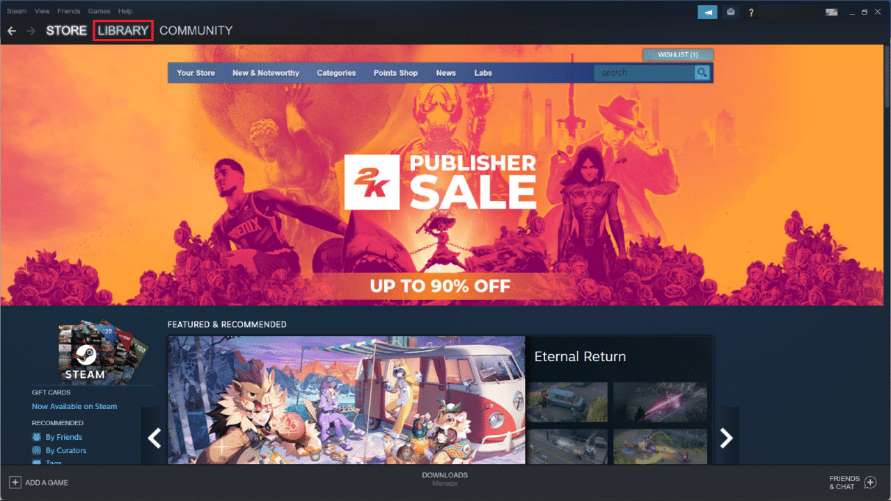 Go to the Steam LIBRARY