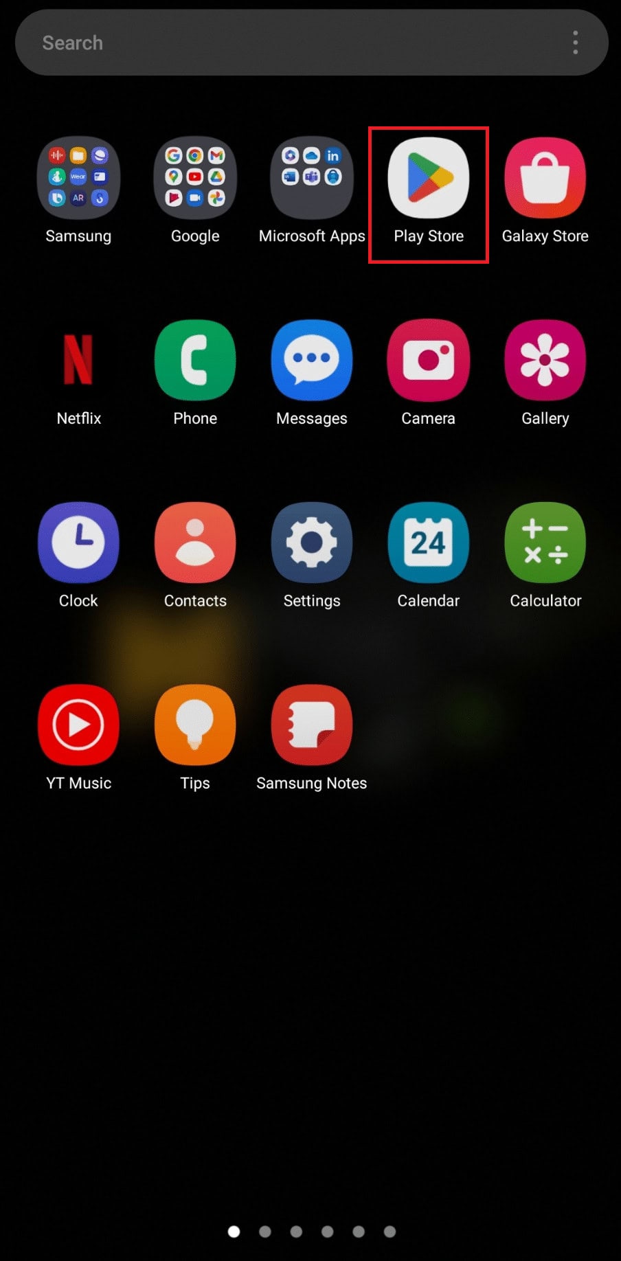 Google play store in Android phone app menu