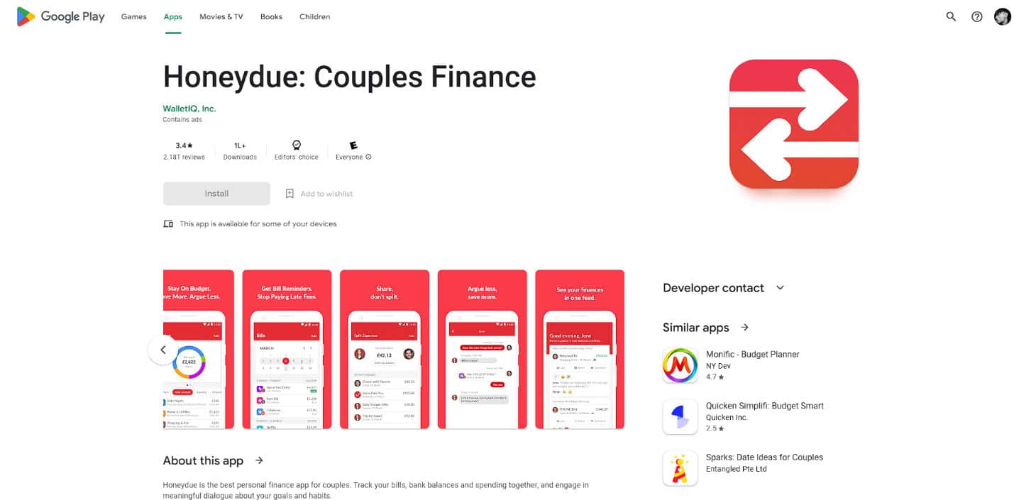 Honeydue: Couples Finance. 23 Best Relationship Apps for Couples