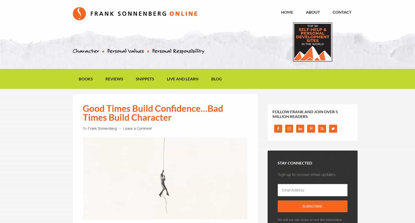 frank sonnenberg online. 51 Best Inspirational Blogs About Life