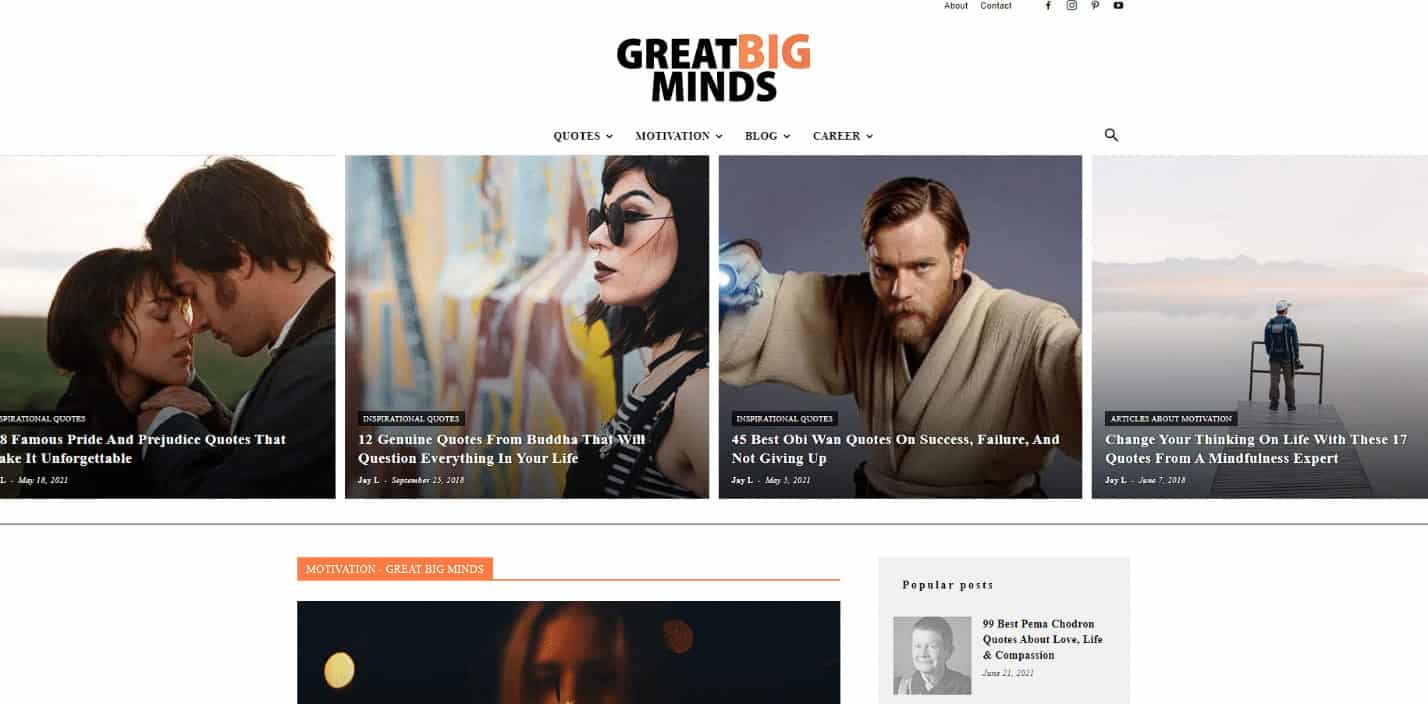 Great Big Minds. 51 Best Inspirational Blogs About Life