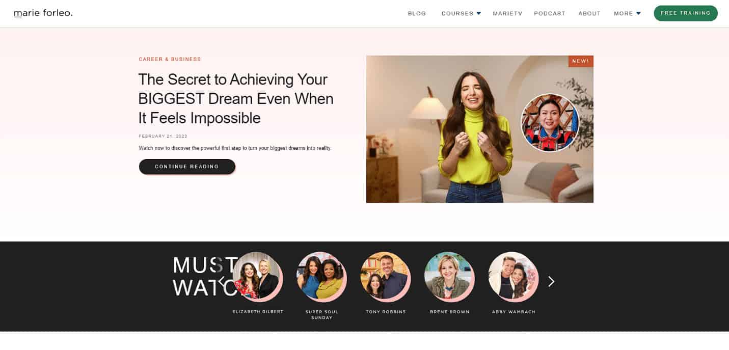marie forleo. 51 Best Inspirational Blogs About Life