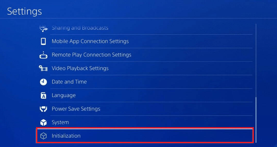 initialization on ps4