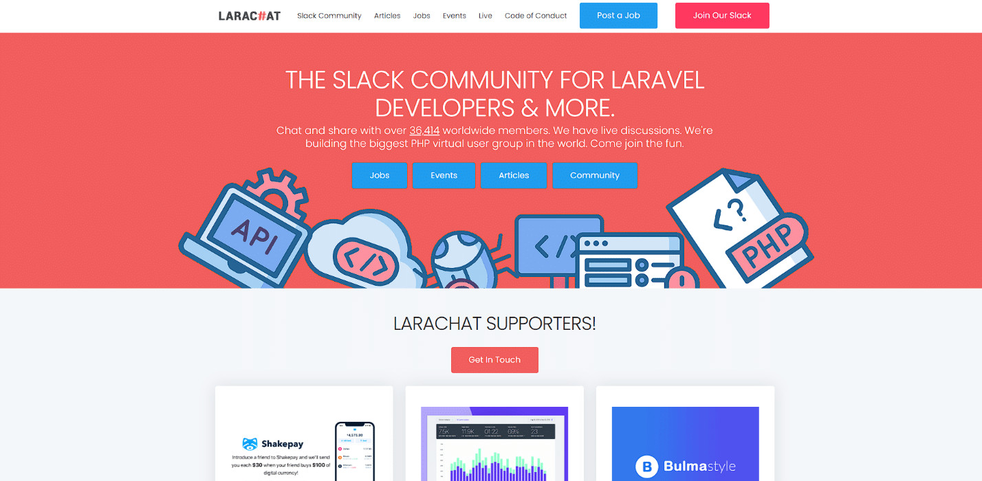 LaraChat Website Homepage