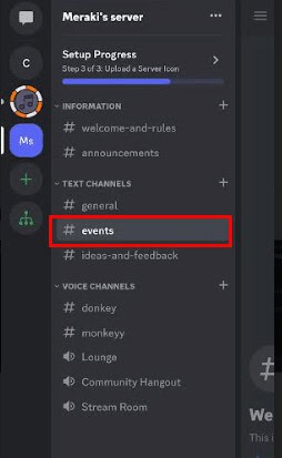 Long-press on the chat channel or server name to open the channel options menu