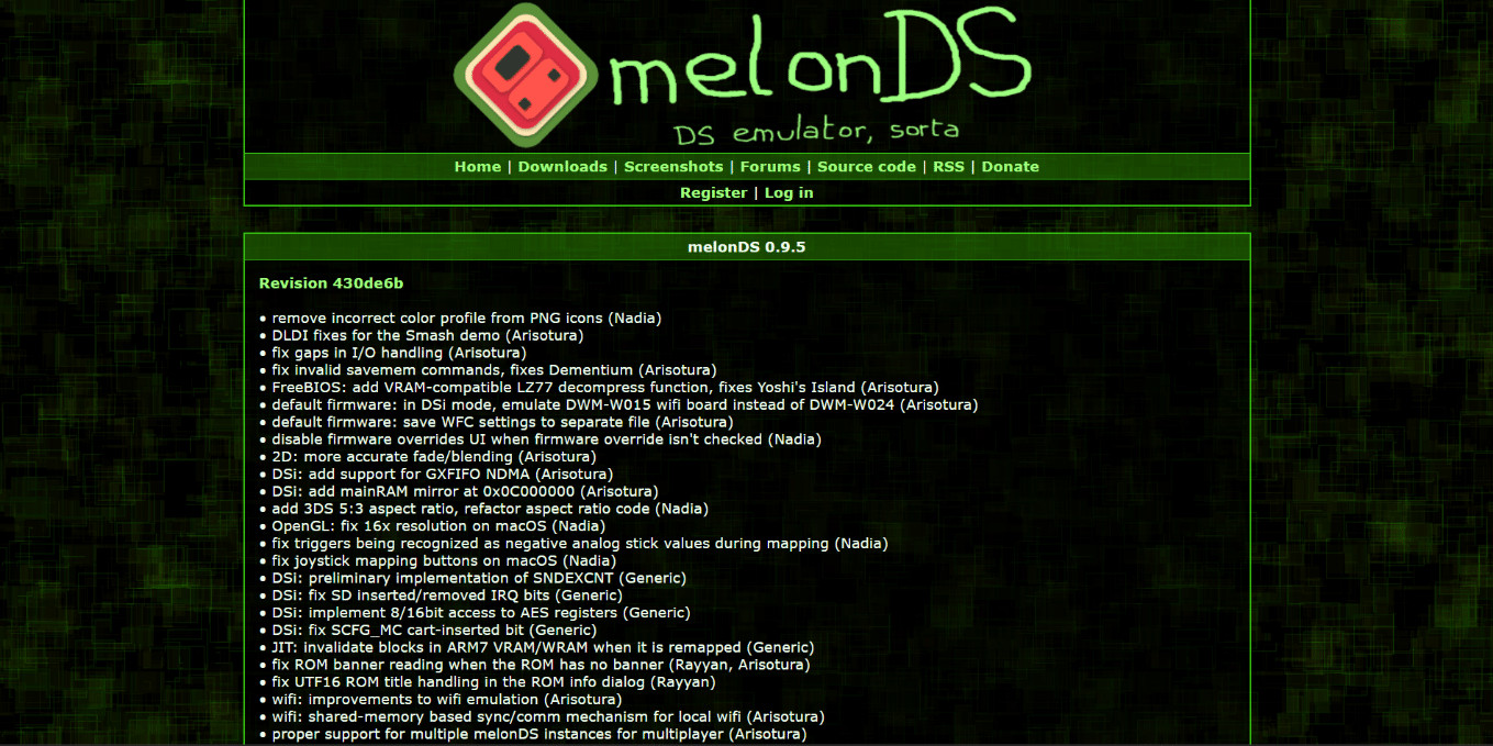 MelonDS website