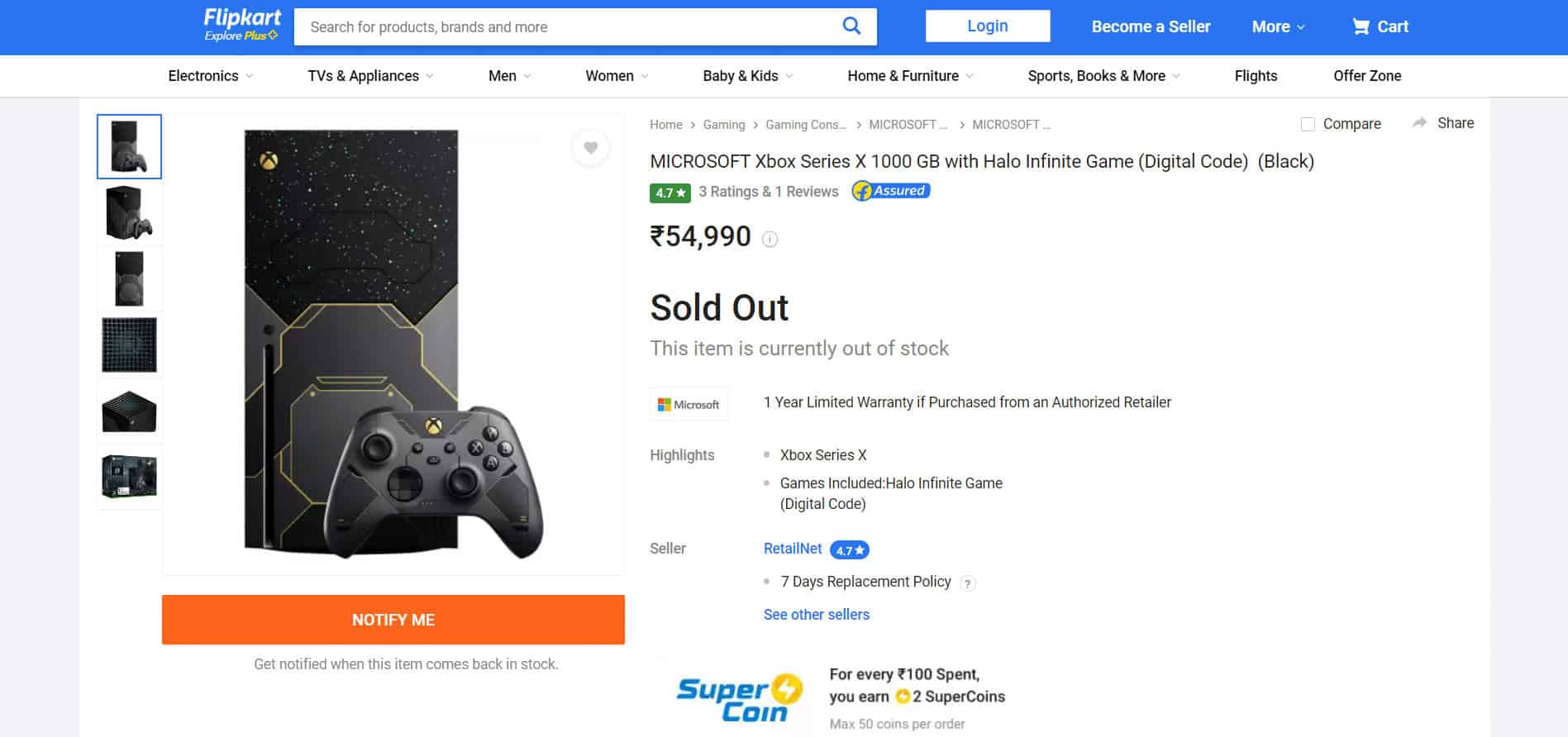 Microsoft Xbox Series X Halo Infinite Limited Edition Gaming Console