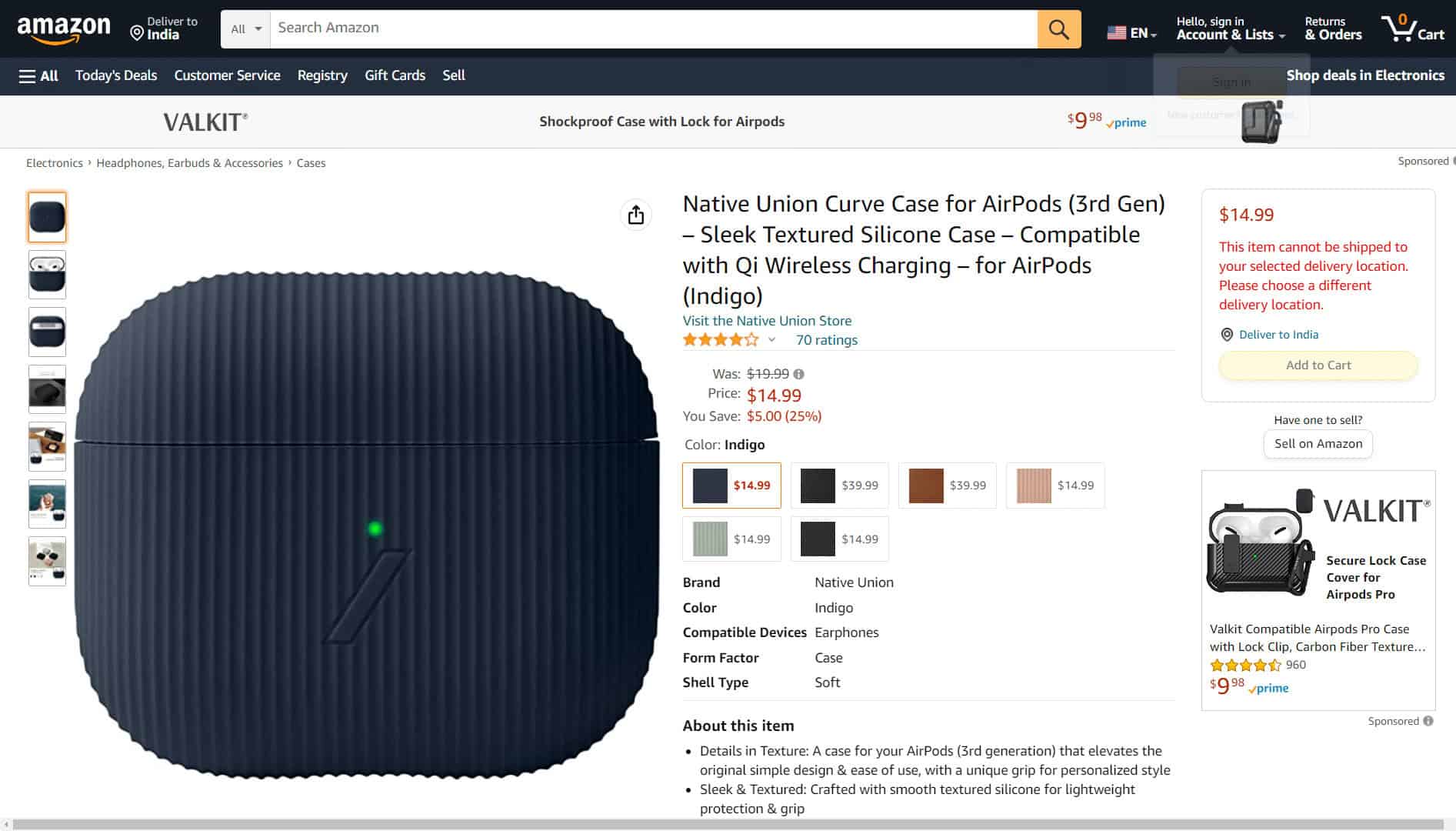 Native Union Curve Case for AirPods 3rd Generation