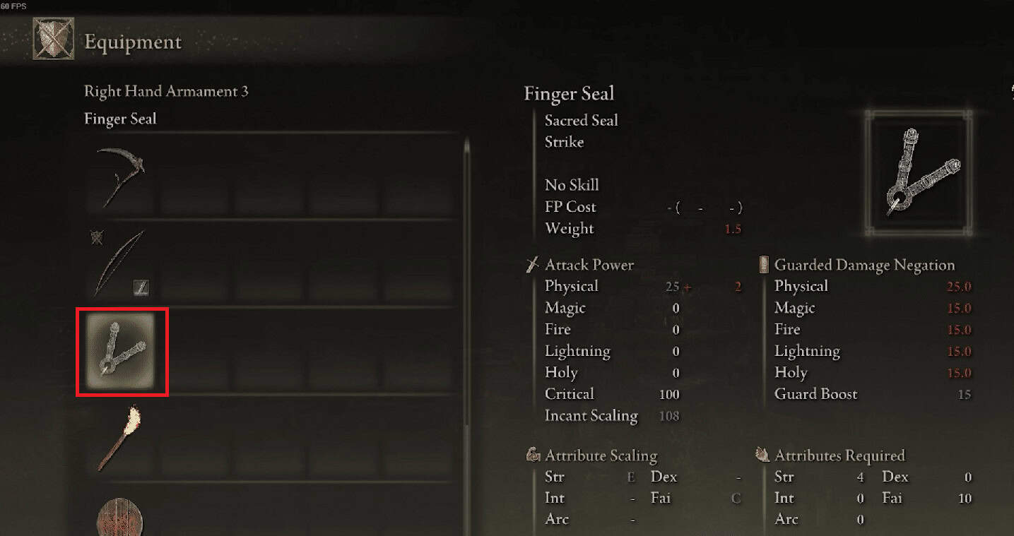 navigate to the Equipment tab and add Finger Seal to your Armour | Do You Need a Wand for Incantations in Elden Ring?