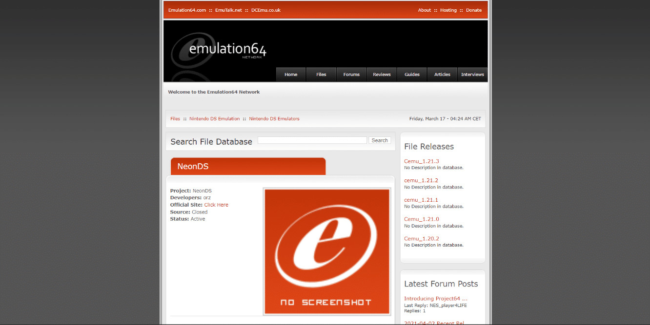 NeonDS download page