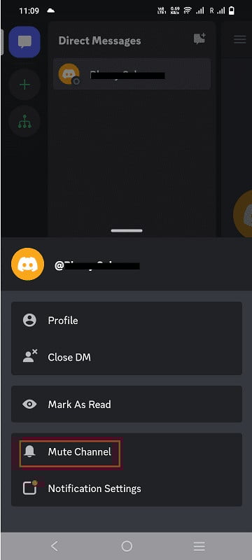 Next, toggle on the Mute button from the me.