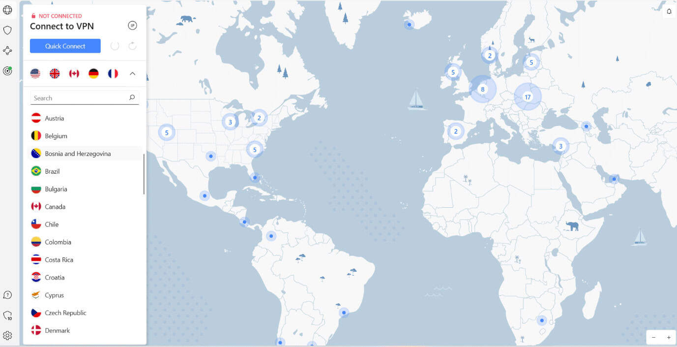 nordvpn regional server change