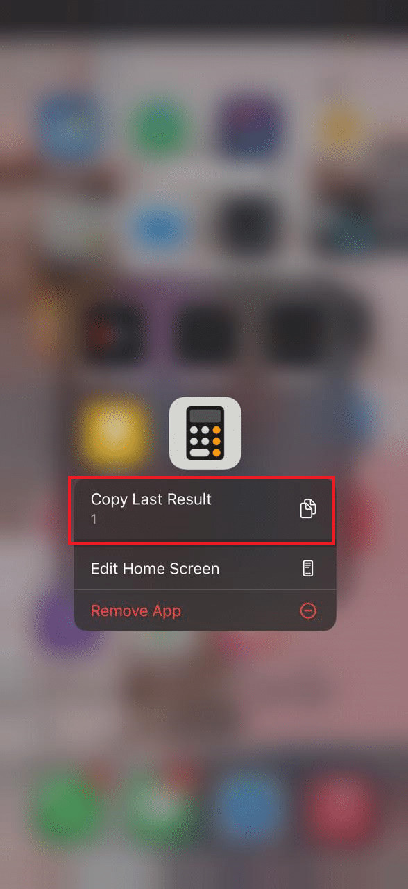 Now tap on Copy Last Result.