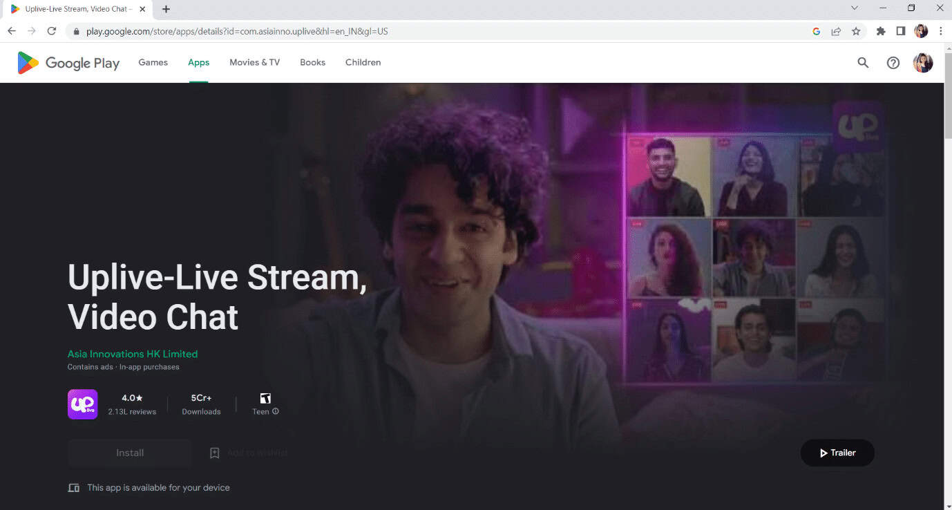 Official Page of UpLive in Google play