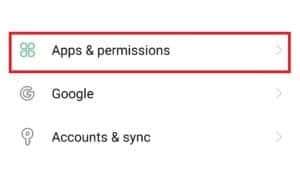 Open Apps & permissions 