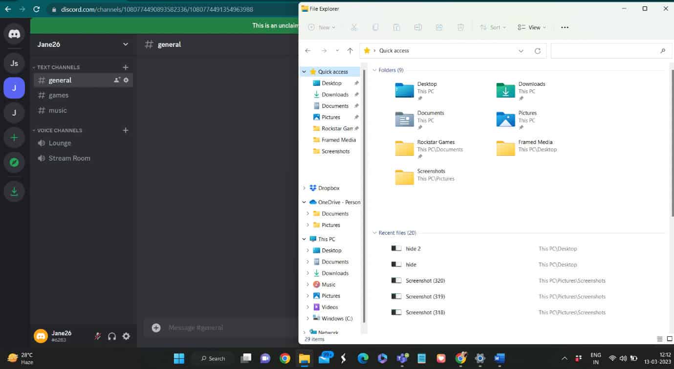 Open the Discord app and minimize the window