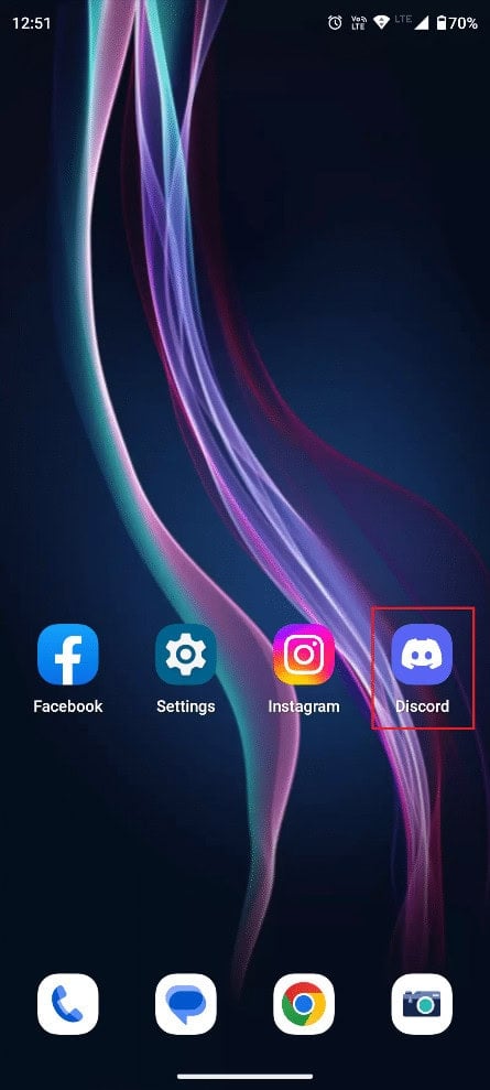 Open the Discord app on your Android smartphone.