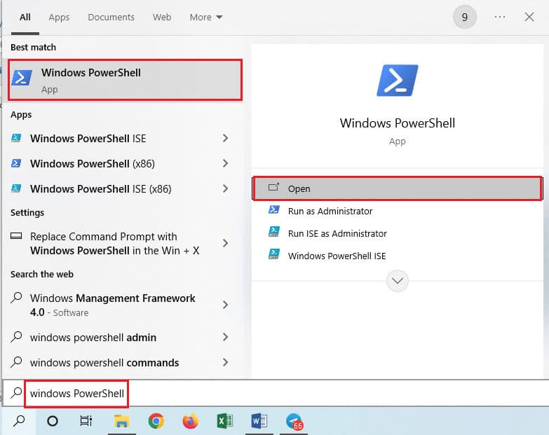 open Windows PowerShell 